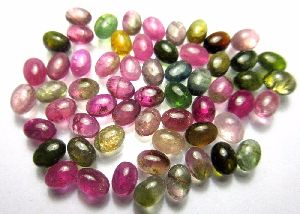 Multi Tourmaline Oval Cabochon Calibrated Gemstone