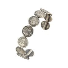 Queen Victoria Engraved Coin Silver Bangle