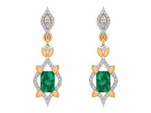Round Emerald Diamond Earrings