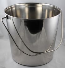 Stainless steel Pail Bucket with Round handle