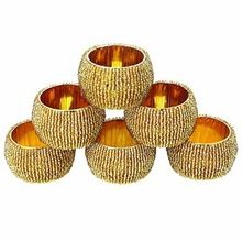 crystal gold Beaded Napkin rings