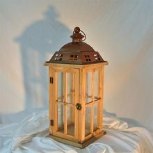 Metal Top Wooden Lantern