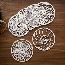 White Painted Mdf Wooden Laser Cut Coaster
