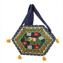 Jaipuri Patchwork Elephant Cotton sling bag