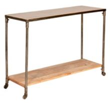 Metal Wood Console Table