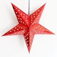Red Powder Coated Metal Christmas Hanging Polka Dots