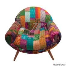 Kantha Upholstered Retro Chair