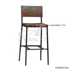 Rustic Recycled Wooden Iron Dining Kitchen Counter Bar Chair