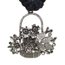 oxidized flower bouquet shape necklace