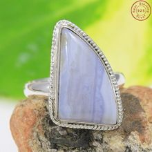 blue lace agate gemstone ring