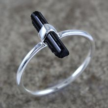 Minimalist black tourmaline ring