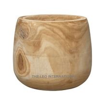 Bucket shape wooden vase