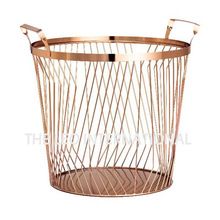 Decorative copper finish wire basket