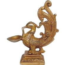Bird With Diya oil lamp Metal Sculpture