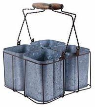 WIRE CADDY WITH GALVANIZED POTS