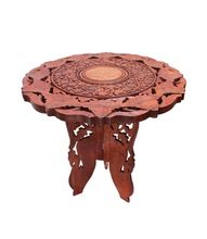 Folding Round Rosewood Coffee Side Table