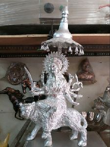 Maa Durga Silver Statue