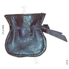 Leather drawstring bag