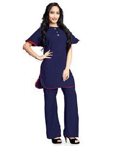 Casual Party Wear Rayon Slab Kurti Pyjama