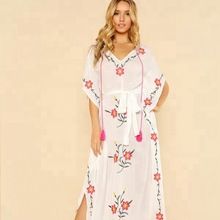 Embroidered Beach Coverup Wear Dress