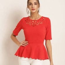 Women Red Frock Top