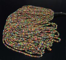 Black Ethiopian Welo Opal smooth rondelle beads