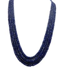 Natural Burmese Blue Sapphire Faceted Rondelle Beads
