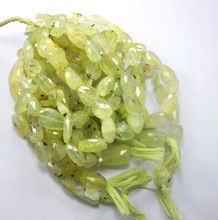 Natural Faceted Prehnite nuggets Tumble beads