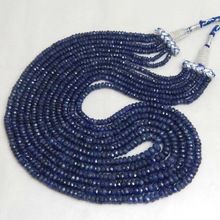 Natural Royal Blue Sapphire Roundel Faceted Beads