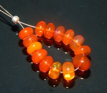 natural wello fire ethopian orange opal demi strand beads