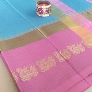 Cotton Silk Saree With Blouse Diwali Offer