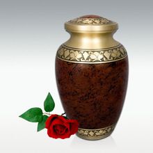 Brown Embroid Funeral Urns