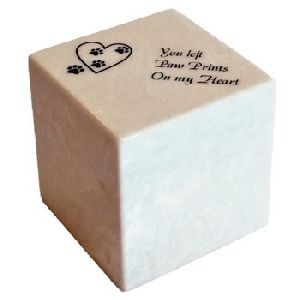 Cube Shaped Marble Urn