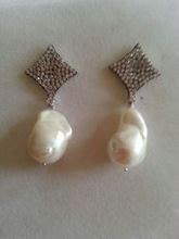 Silver Earrings with Baroque Pearl