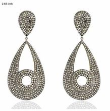 Sterling Silver Pave Leaf Shaped earrings