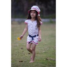 Cotton Printed Girls Cape Sleeve Summer Jumpsuit