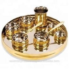 Golden And Silver Coated Circular Dinner Set