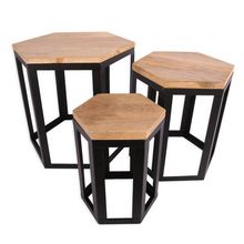 Wood and iron Side table set