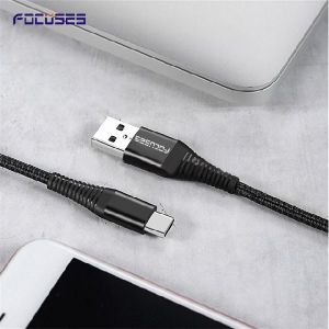 Focuses 2018 New Design Braided TYPE-C USB Cable With Aluminum-Alloy Cover