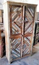 Reclaimed Wood zig zag design 4 doors almirah