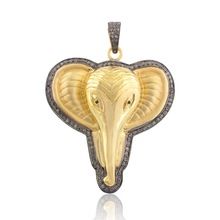 Gold Plated Silver Elephant Pendant