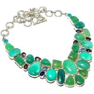 Multi Gemstone Silver Necklace