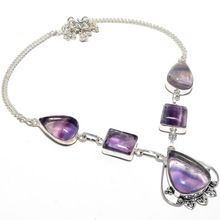 Purple Fluorite Gemstone Necklace