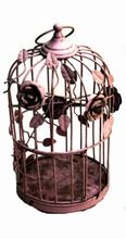 Decorative metal bird cage with rose flower design