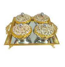 Gold crystal decorated dry fruit bowl