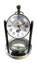 Nautical style solid brass desk clock