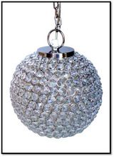 silver plated one light crystal Pendant light