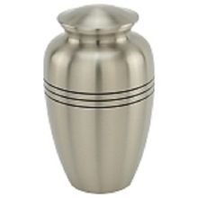 Classic Three Bands Pewter Cremation Urn