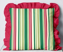 Fancy Custom Stripe Designed Cotton Frill Cushion