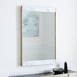 Brass Mirror with Marble